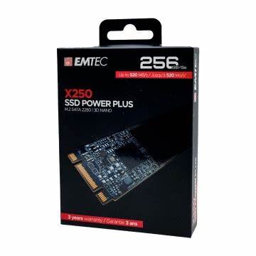 1242x2208, Carte mémoire SSD EMTEC avec capacité de 256 Go, compatible pour stockage rapide et fiable.