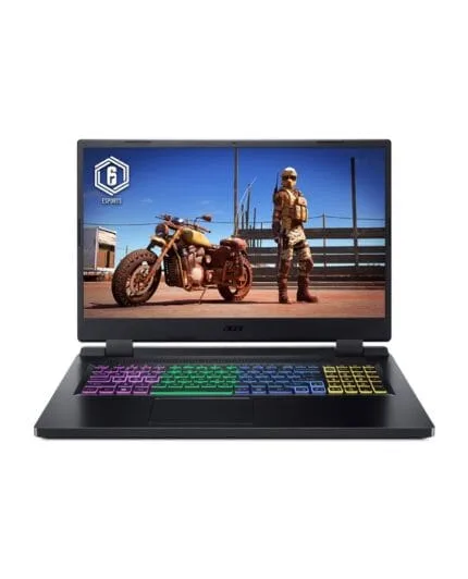 Gaming laptop avec écran display de jeu vidéo, clavier rétroéclairé coloré, ordinateur portable destiné aux gamers, hardware performant pour gaming, technologie de jeu vidéo avancée.