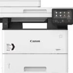 Impression multifonction couleur Canon avec écran tactile et connectivité réseau.