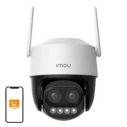 Caméra de surveillance Wi-Fi avec caméra panoramique et vision nocturne pour la sécurité domestique et professionnelle. Connectivité facile avec smartphone, idéale pour la surveillance en temps réel.
