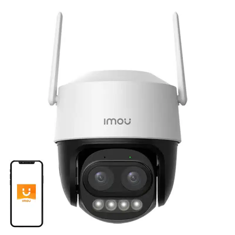 Caméra de surveillance Wi-Fi avec caméra panoramique et vision nocturne pour la sécurité domestique et professionnelle. Connectivité facile avec smartphone, idéale pour la surveillance en temps réel.