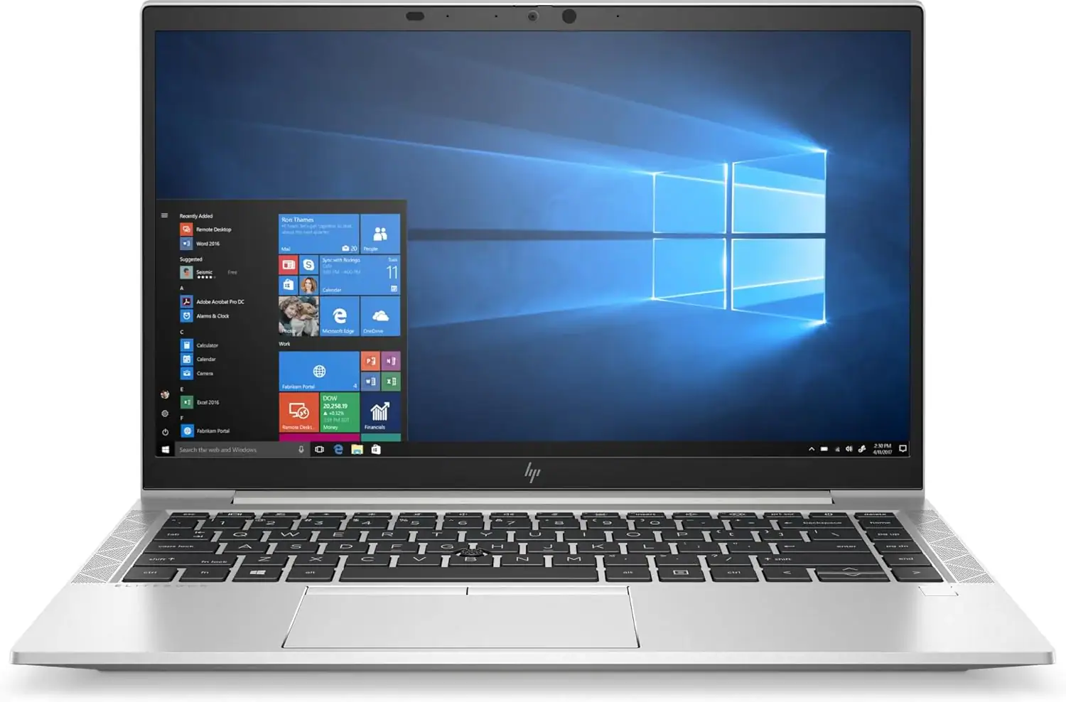Ordinateur portable HP sous Windows 10 avec écran lumineux et clavier ergonomique, idéal pour le travail et la bureautique.
