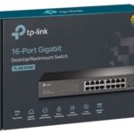 16-port gigabit switch TP-Link pour bureau et salle serveur, équipements réseau pour entreprise, connectivité fiable et performante.