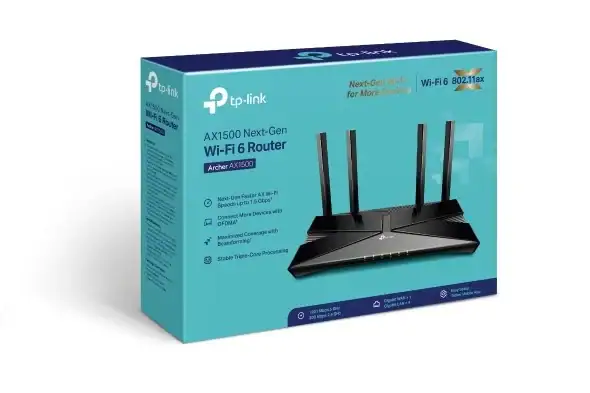 AX1500 routeur Wi-Fi 6 TP-Link, réseau rapide et fluide, idéal pour la maison et le bureau, technologie avancée pour une connectivité optimale.