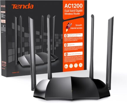 AC1200 routeur Wi-Fi dual-band Tenda, modem sans fil avec plusieurs antennes pour une connexion Internet rapide et stable. Idéal pour la maison et le Bureau, compatible avec IPv6.