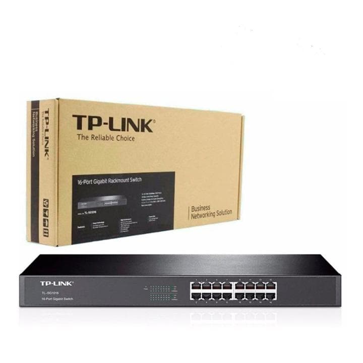 Switch réseau TP-LINK gestionable pour entreprise, 16 ports gigabit, parfait pour la vente en gros et déstockage informatique destockafric.com.