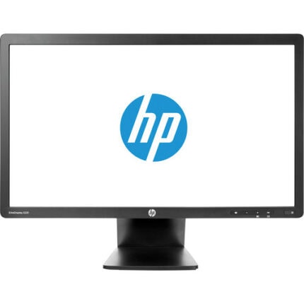 Écran d’ordinateur HP avec logo HP affiché, idéal pour le bureau ou la maison.