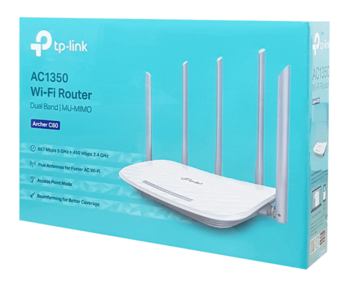 AC1350 routeur Wi-Fi TP-Link, nouvelle technologie dual-band, couverture améliorée avec cinq antennes, vitesse jusqu’à 867 Mbps 5 GHz, idéal pour la maison ou bureau, configuration facile.