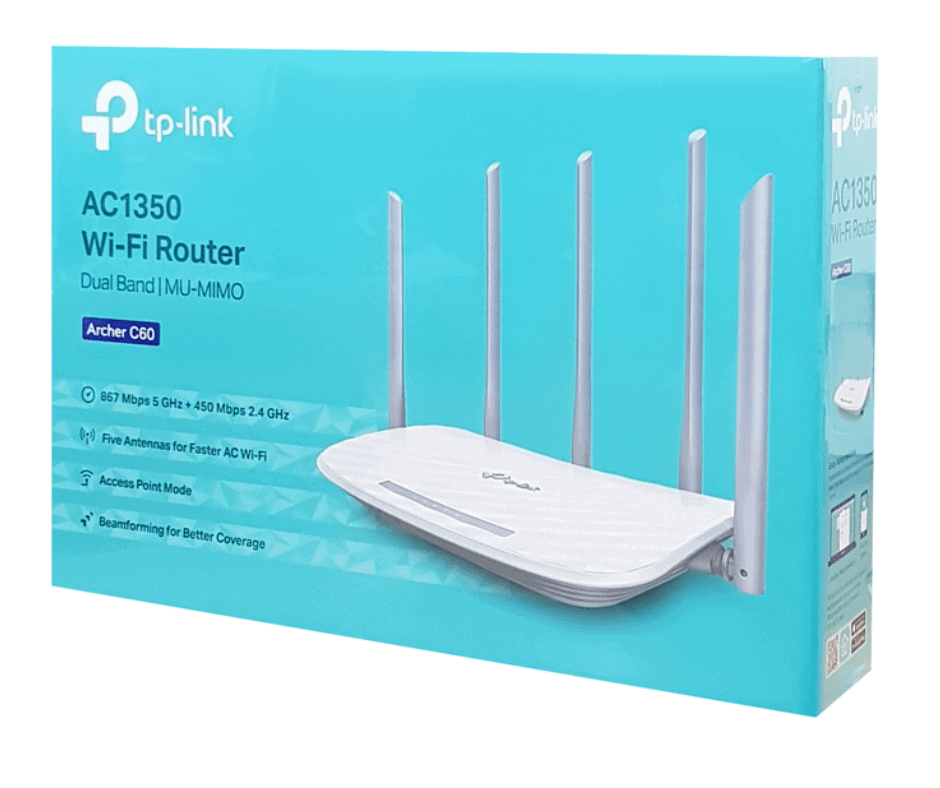 AC1350 routeur Wi-Fi TP-Link, nouvelle technologie dual-band, couverture améliorée avec cinq antennes, vitesse jusqu’à 867 Mbps 5 GHz, idéal pour la maison ou bureau, configuration facile.