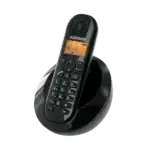 Téléphone fixe sans fil Telefunken avec base de chargement, design moderne, idéal pour la communication domestique.