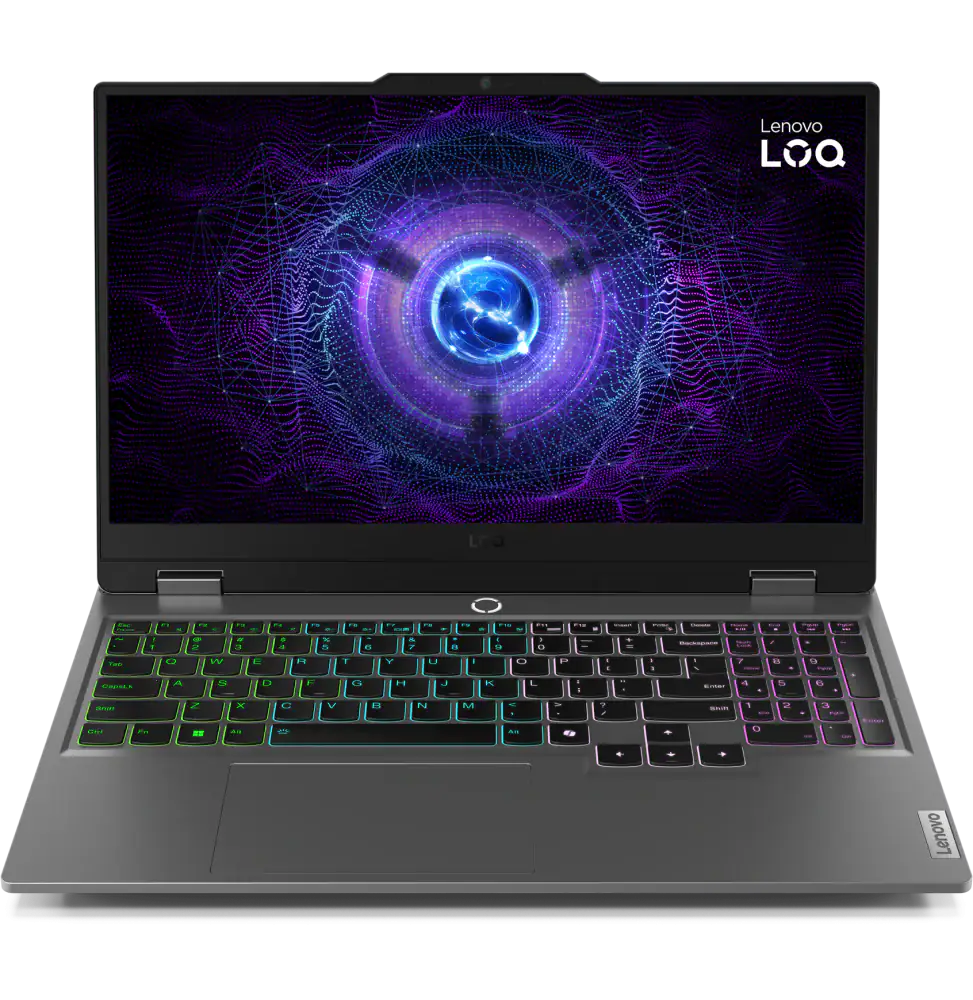 Ordinateur portable Lenovo Laqo avec éclairage RGB du clavier et écran haute résolution.