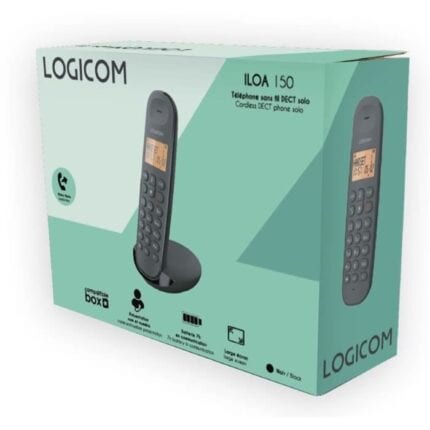 Logicom ILOA 150 téléphone sans fil DECT, design compact, facilité d'utilisation, idéal pour la maison ou le bureau, à prix avantageux.