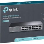 Switch réseau TP-Link 24 ports 10/100 Mbps avec gestion en Rack pour entreprises et bureaux.