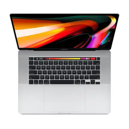 MacBook Pro 2021 avec Touch Bar, ordinateur portable Apple high-tech, design élégant pour professionnel et étudiant, performance puissante et écran Retina.