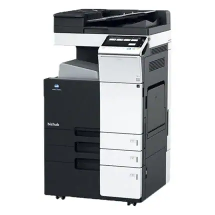 Imprimante multifonction noir et blanc professionnel avec fonctions de copie, impression et scanner haut débit. Idéale pour les bureaux et les entreprises.