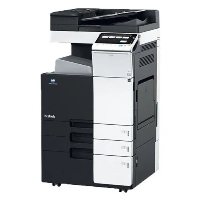 Imprimante multifonction noir et blanc professionnel avec fonctions de copie, impression et scanner haut débit. Idéale pour les bureaux et les entreprises.
