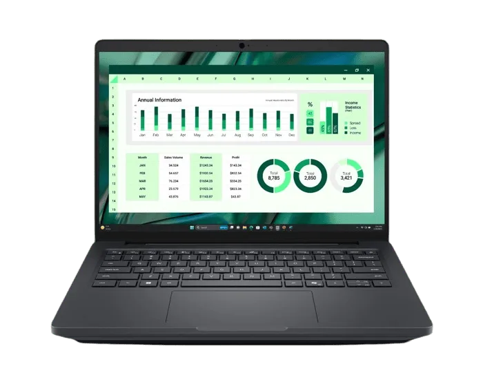 Bilan financier et données commerciales sur un ordinateur portable pour DestockAfric, plateforme de déstockage en Afrique.