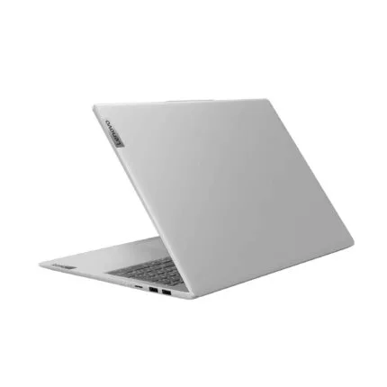Ordinateur portable Lenovo blanc, léger et moderne, idéal pour le travail et les études, avec clavier ergonomique et connectivité complète.