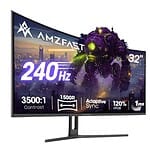 Moniteur gaming 32 pouces avec écran 240Hz, résolution 1920x1080, contraste 3500:1, temps de réponse 1ms, compatible Adaptive Sync, idéal pour jeux vidéo et bureautique.