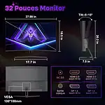 Moniteur 32 pouces AMZG 3203Q 180 Hz – Image 2