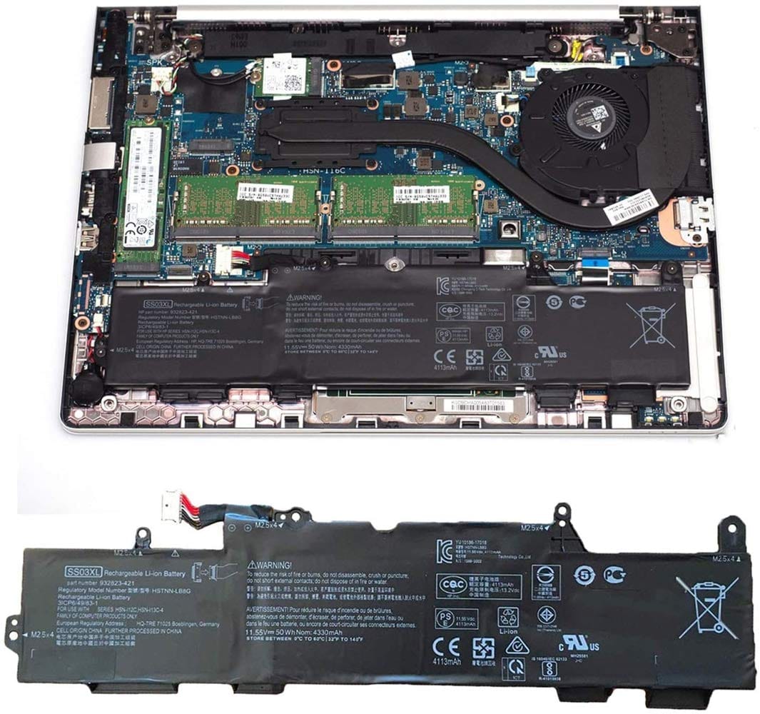 71zRrFU9FJL batterie compatible avec les modèles HP EliteBook 840, 740, 830, 745, 846 G5 et ZBook 14u G5 porte la référence exacte SS03XL. – Image 1